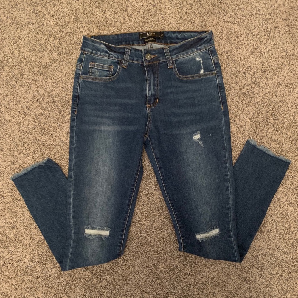 L&B Distressed Ankle Skinny Jeans